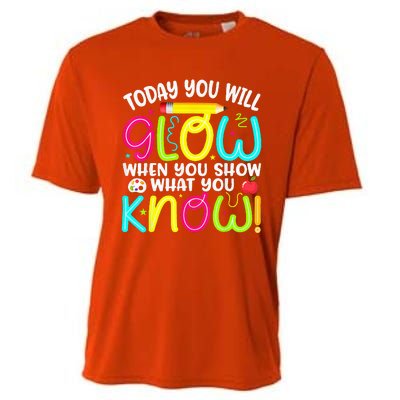 What You Show Rock The Testing Day Exam Teachers Students Cooling Performance Crew T-Shirt