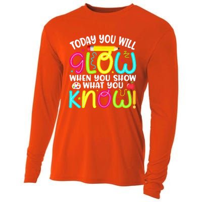 What You Show Rock The Testing Day Exam Teachers Students Cooling Performance Long Sleeve Crew