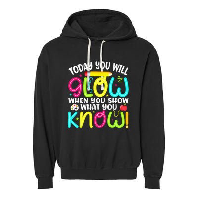 What You Show Rock The Testing Day Exam Teachers Students Garment-Dyed Fleece Hoodie