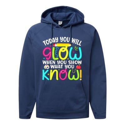 What You Show Rock The Testing Day Exam Teachers Students Performance Fleece Hoodie