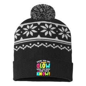 What You Show Testing Day Exam Teachers Students USA-Made Snowflake Beanie