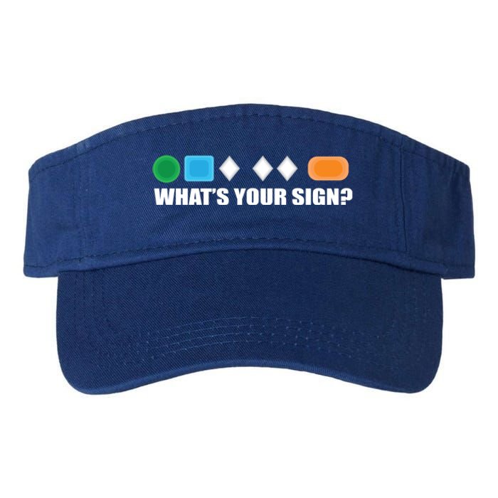 What's Your Sign Skiing Difficulty Ski Skier Gift Valucap Bio-Washed Visor