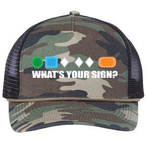 What's Your Sign Skiing Difficulty Ski Skier Gift Retro Rope Trucker Hat Cap