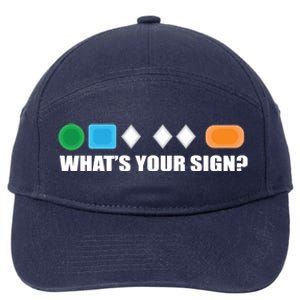 What's Your Sign Skiing Difficulty Ski Skier Gift 7-Panel Snapback Hat