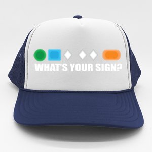 What's Your Sign Skiing Difficulty Ski Skier Gift Trucker Hat