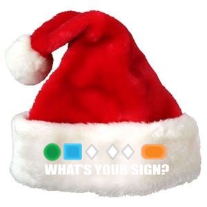 What's Your Sign Skiing Difficulty Ski Skier Gift Premium Christmas Santa Hat