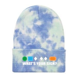 What's Your Sign Skiing Difficulty Ski Skier Gift Tie Dye 12in Knit Beanie