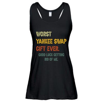 Worst Yankee Swap Gift Ever Vintage Funny Quotes Ladies Essential Flowy Tank