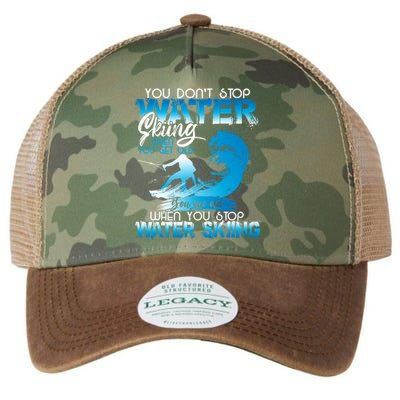 When You Stop You Get Old Funny Water Skiing Gift Legacy Tie Dye Trucker Hat