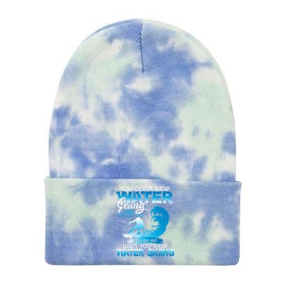 When You Stop You Get Old Funny Water Skiing Gift Tie Dye 12in Knit Beanie