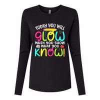 What You Show Rock The Testing Day Exam Teachers Womens Cotton Relaxed Long Sleeve T-Shirt