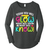 What You Show Rock The Testing Day Exam Teachers Women's Perfect Tri Tunic Long Sleeve Shirt