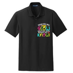 What You Show Rock The Testing Day Exam Teachers Dry Zone Grid Polo