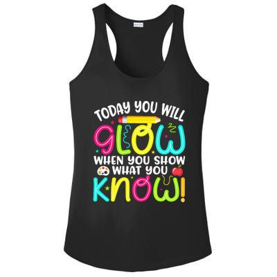 What You Show Rock The Testing Day Exam Teachers Ladies PosiCharge Competitor Racerback Tank