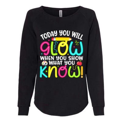 What You Show Rock The Testing Day Exam Teachers Womens California Wash Sweatshirt