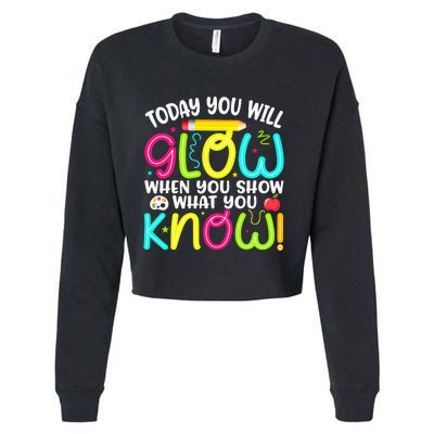 What You Show Rock The Testing Day Exam Teachers Cropped Pullover Crew