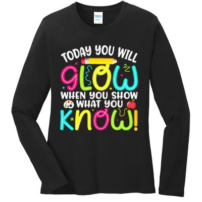 What You Show Rock The Testing Day Exam Teachers Ladies Long Sleeve Shirt