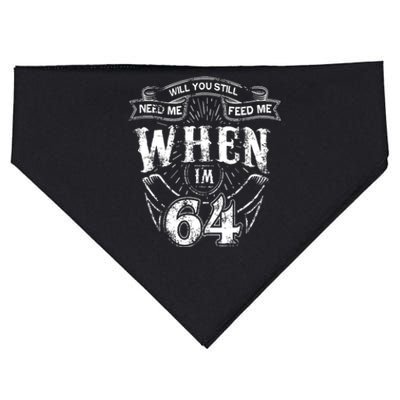 Will you still need me Feed Me when I'm 64 64th Birthday USA-Made Doggie Bandana