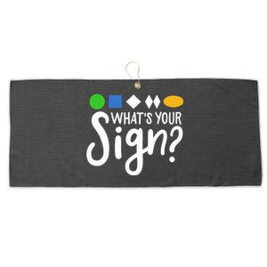 Whats Your Sign For Skiing Gift Large Microfiber Waffle Golf Towel