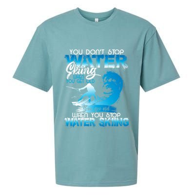 When You Stop You Get Old Funny Water Skiing Funny Gift Sueded Cloud Jersey T-Shirt