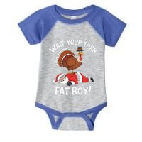 Wait Your Turn Fat Boy Funny Santa Turkey Infant Baby Jersey Bodysuit