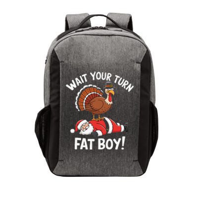 Wait Your Turn Fat Boy Funny Santa Turkey Vector Backpack