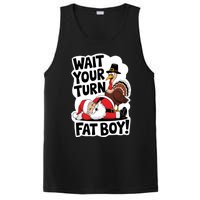 Wait Your Turn Fat Boy Funny Turkey Santa Thanksgiving PosiCharge Competitor Tank