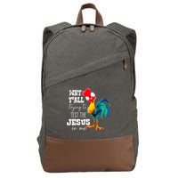 Why Yall Trying To Test The Jesus In Me Funny Rooster Cotton Canvas Backpack