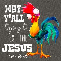 Why Yall Trying To Test The Jesus In Me Funny Rooster Cotton Canvas Backpack