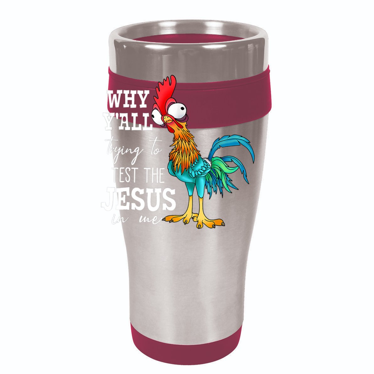 Why Y'all Trying To Test The Jesus In Me Funny Chicken Cooling Performance Crew T-Shirt