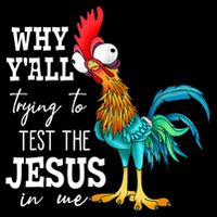 Why Y'all Trying To Test The Jesus In Me Funny Chicken Toddler T-Shirt