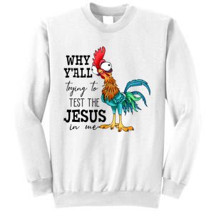 Why YAll Trying To Test The Jesus In Me Chicken Sweatshirt