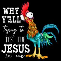 Why Y'all Trying To Test The Jesus In Me Funny Chicken Drawstring Bag