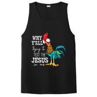 Why Y'all Trying To Test The Jesus In Me Funny Chicken PosiCharge Competitor Tank