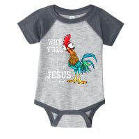 Why Y'all Trying To Test The Jesus In Me Funny Chicken Infant Baby Jersey Bodysuit