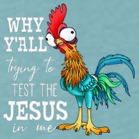 Why Y'all Trying To Test The Jesus In Me Funny Chicken Sueded Cloud Jersey T-Shirt