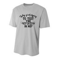 Why Y'all Trying To Test The Bethdutton In Me Youth Performance Sprint T-Shirt