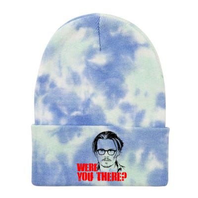 Were You There Depp Trial Funny Meme Tie Dye 12in Knit Beanie