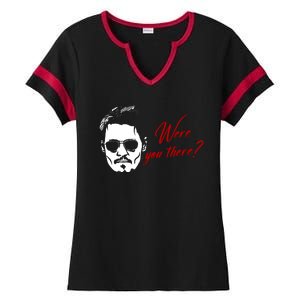 Were You There Johnny Depp Funny Ladies Halftime Notch Neck Tee