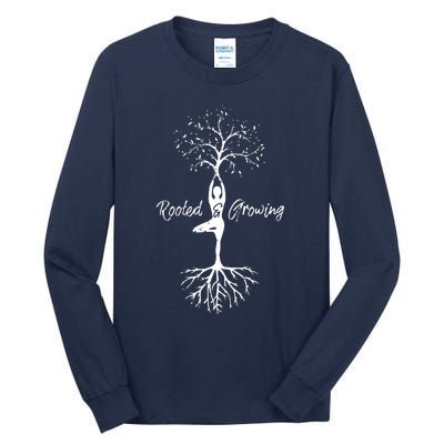 Womens Yoga Tree Of Life With Sayings Vriksasana Hatha Pose Tall Long Sleeve T-Shirt