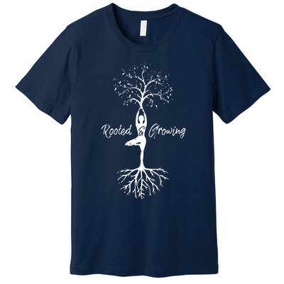 Womens Yoga Tree Of Life With Sayings Vriksasana Hatha Pose Premium T-Shirt