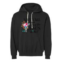 Why Yall Trying To Test The Jesus In Me Flower Garment-Dyed Fleece Hoodie