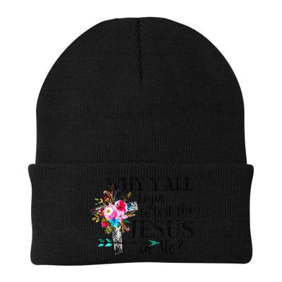 Why Yall Trying To Test The Jesus In Me Flower Beanie