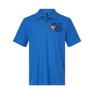 Why Yall Trying To Test The Jesus In Me Flower Softstyle Adult Sport Polo