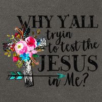 Why Yall Trying To Test The Jesus In Me Flower Cotton Canvas Backpack