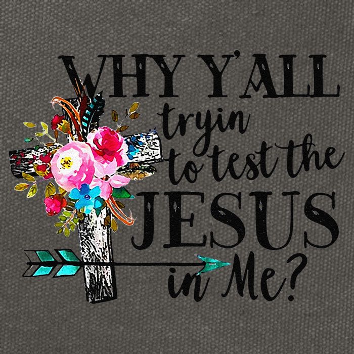 Why Yall Trying To Test The Jesus In Me Flower Cotton Canvas Backpack