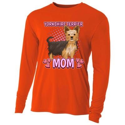 Wo Yorkshire Terrier Mom Quote Mothers Day Yorkie Gift Cooling Performance Long Sleeve Crew