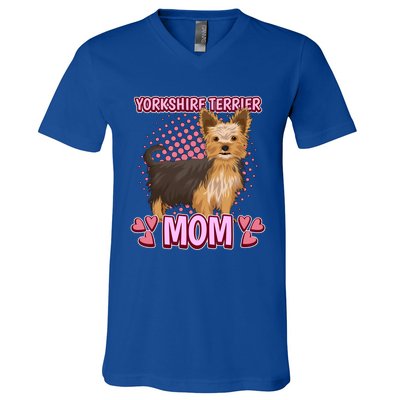 Wo Yorkshire Terrier Mom Quote Mothers Day Yorkie Gift V-Neck T-Shirt