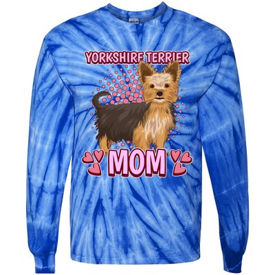 Wo Yorkshire Terrier Mom Quote Mothers Day Yorkie Gift Tie-Dye Long Sleeve Shirt