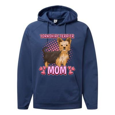 Wo Yorkshire Terrier Mom Quote Mothers Day Yorkie Gift Performance Fleece Hoodie